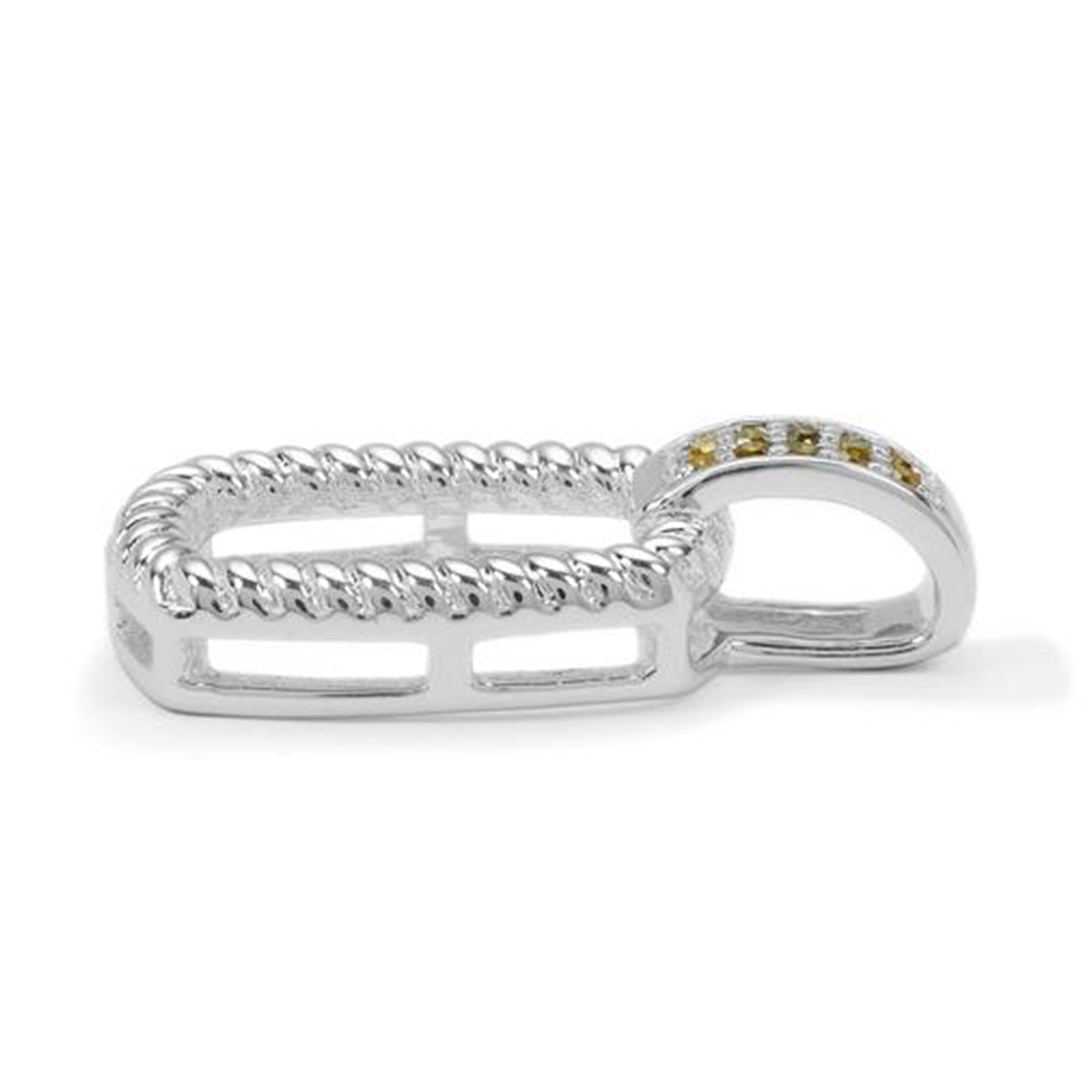 Colgante de Plata con Diamante Amarillo