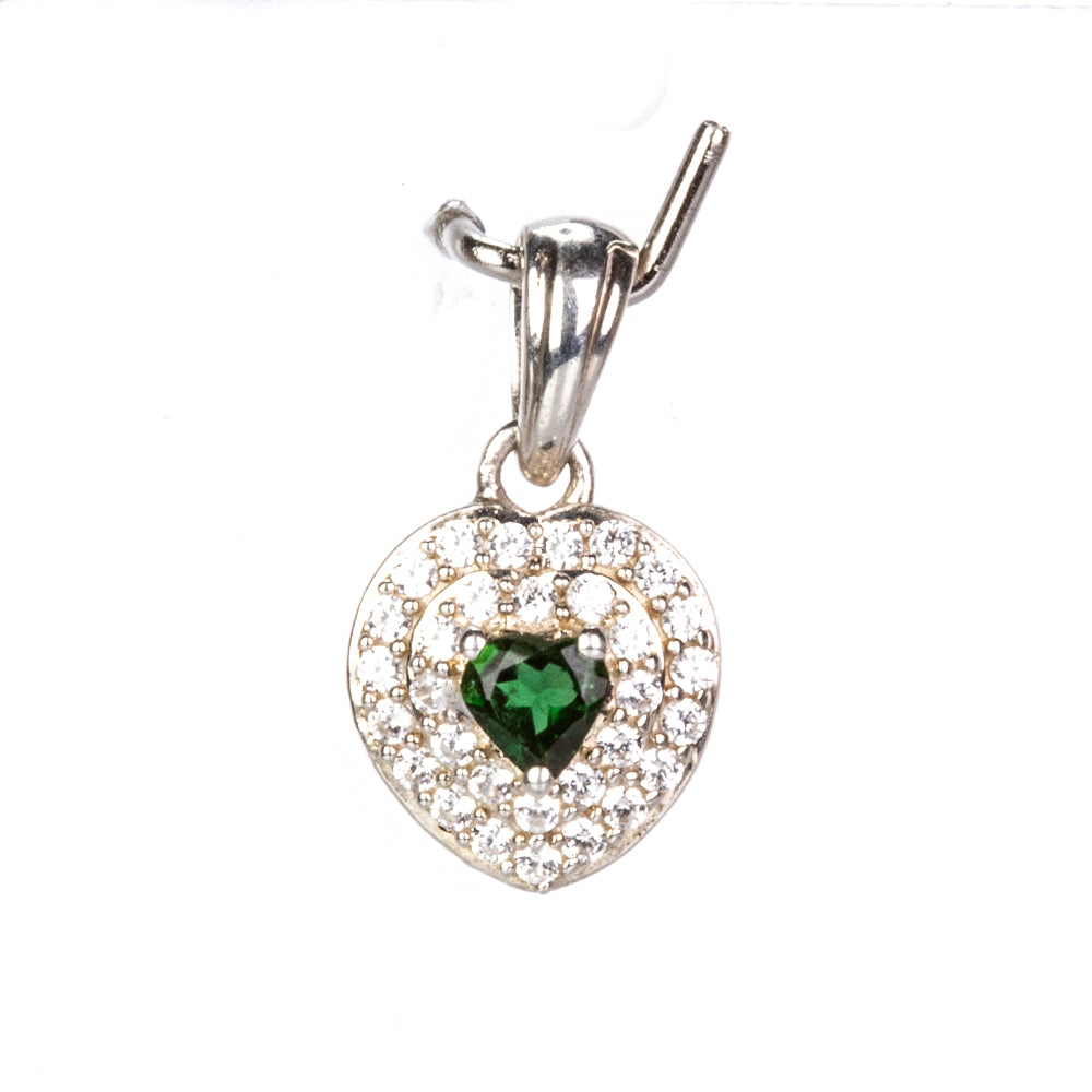 Colgante de Plata con Turmalina de Cromo y Zircón Blanco