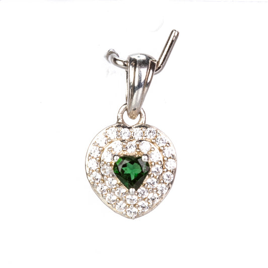Colgante de Plata con Turmalina de Cromo y Zircón Blanco