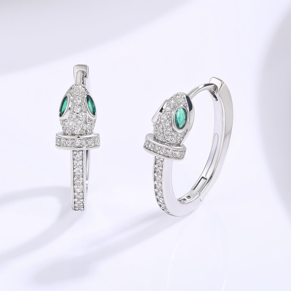 Pendientes de Aleación Bañado en Oro con Cristal Emporia® Verde y Cristal Emporia® Blanco