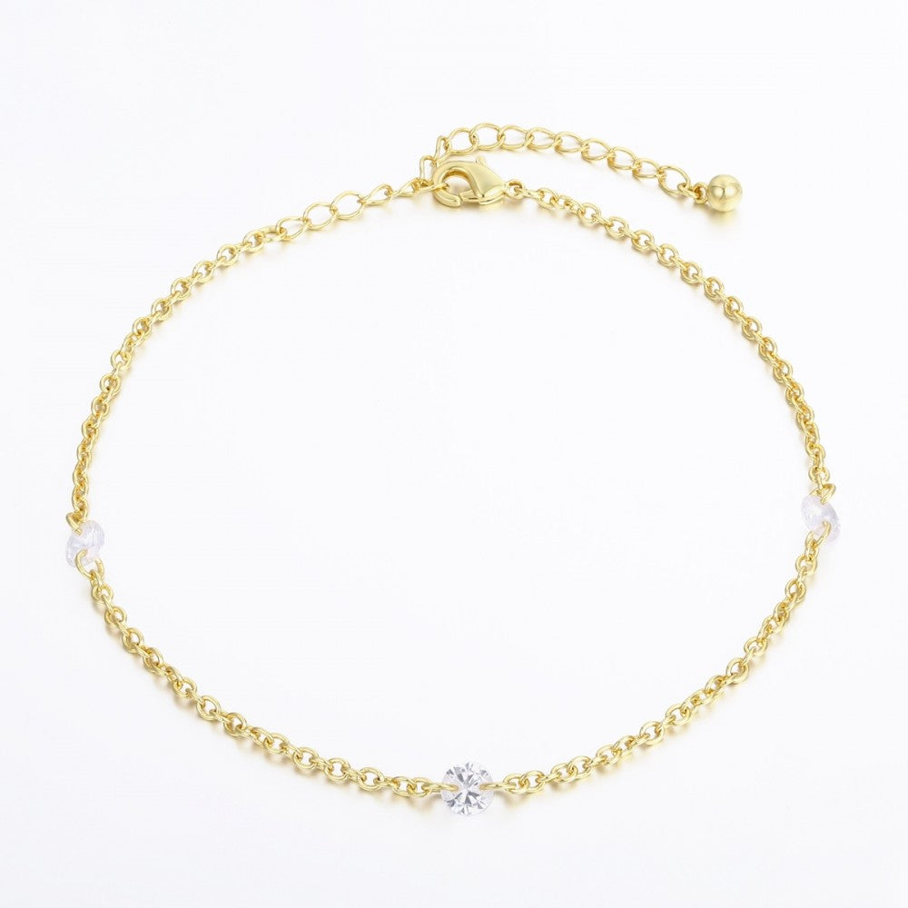 Pulsera de Aleación Bañado en Oro con Cristal Emporia® Blanco