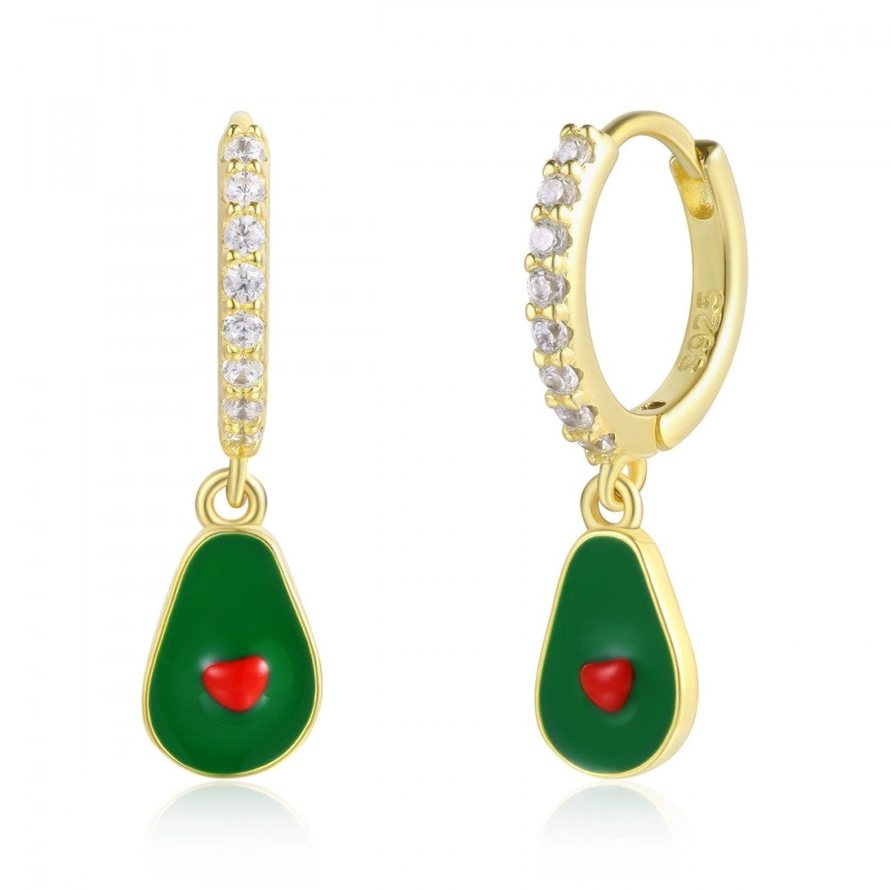 Pendientes de Aleación Bañado en Oro con Cristal Emporia® Rojo