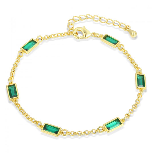 Pulsera de Aleación Bañado en Oro con Cristal Emporia® Verde