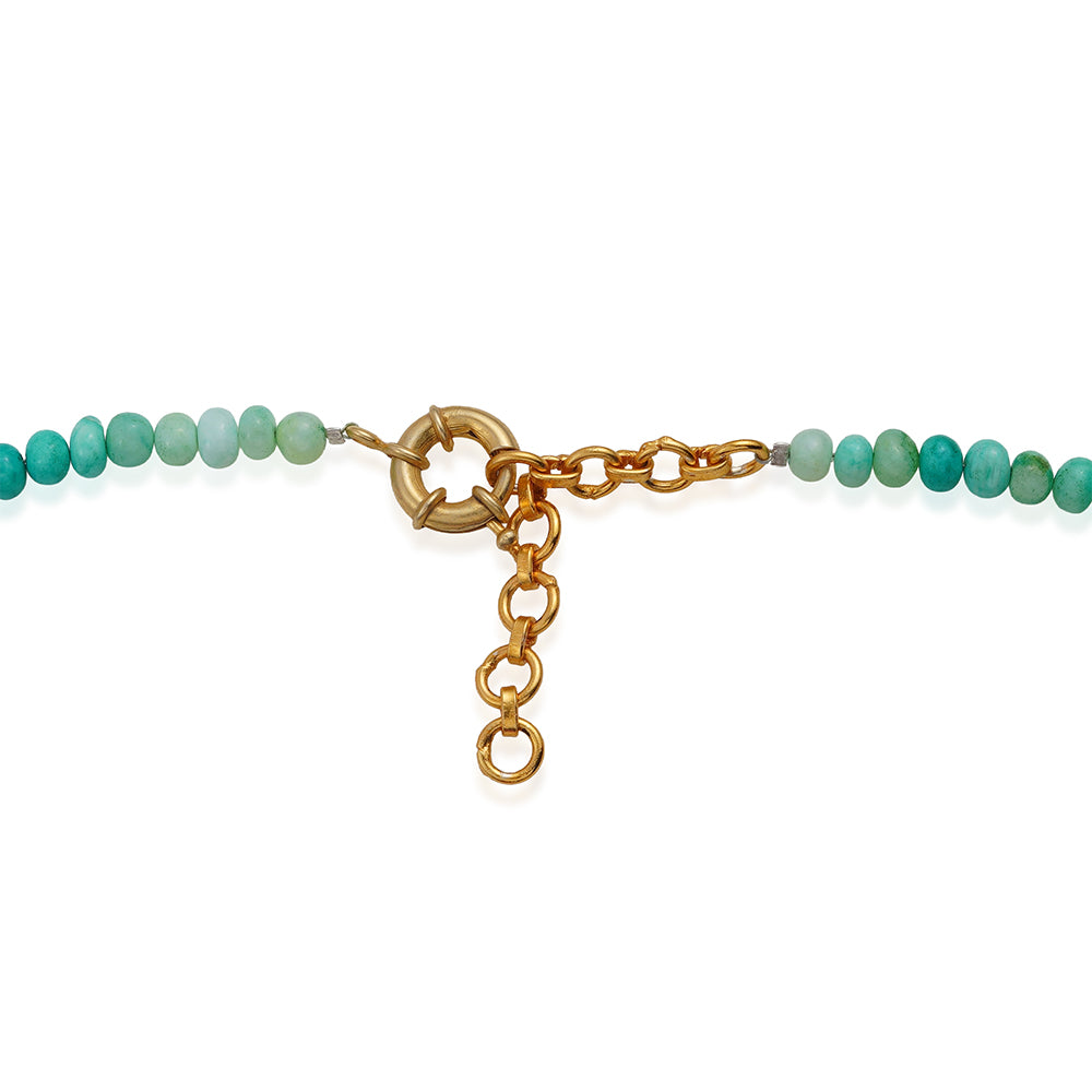 Collar de Aleación Bañado en Oro con Ópalo