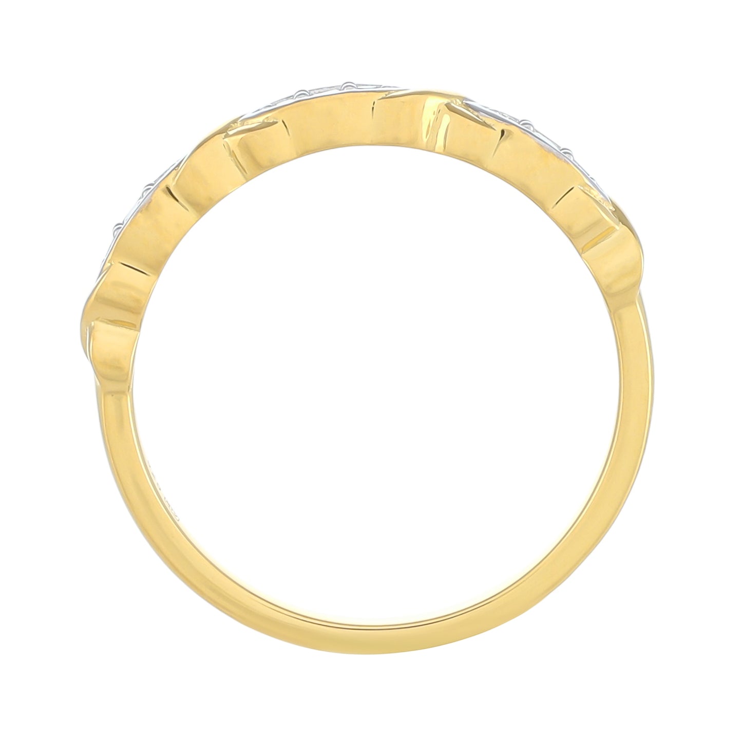 Anillo de Plata Bañada en Oro con Diamante blanco