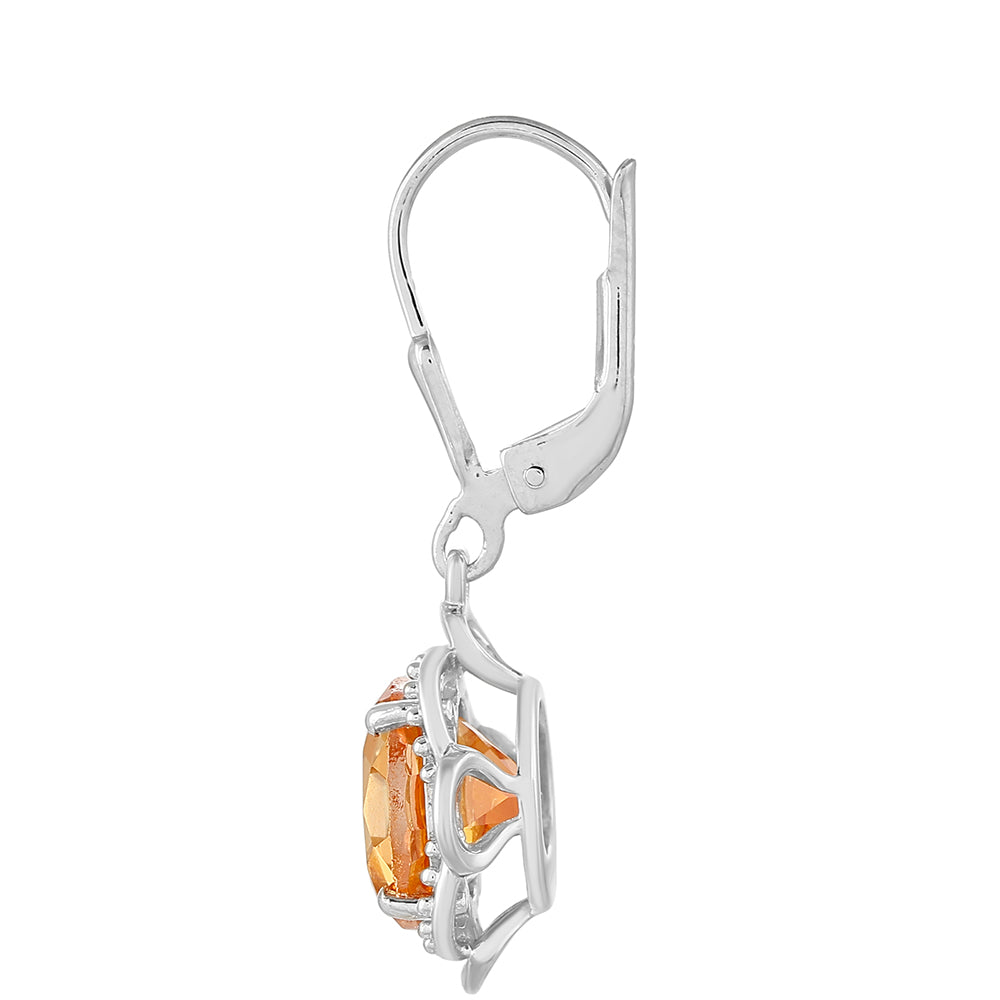 Pendientes de Plata con Cuarzo Padparadscha