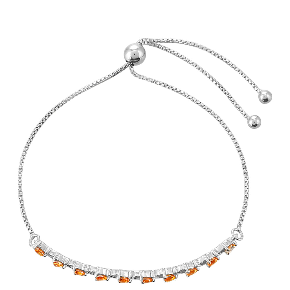 Pulsera de Plata con Cuarzo Padparadscha