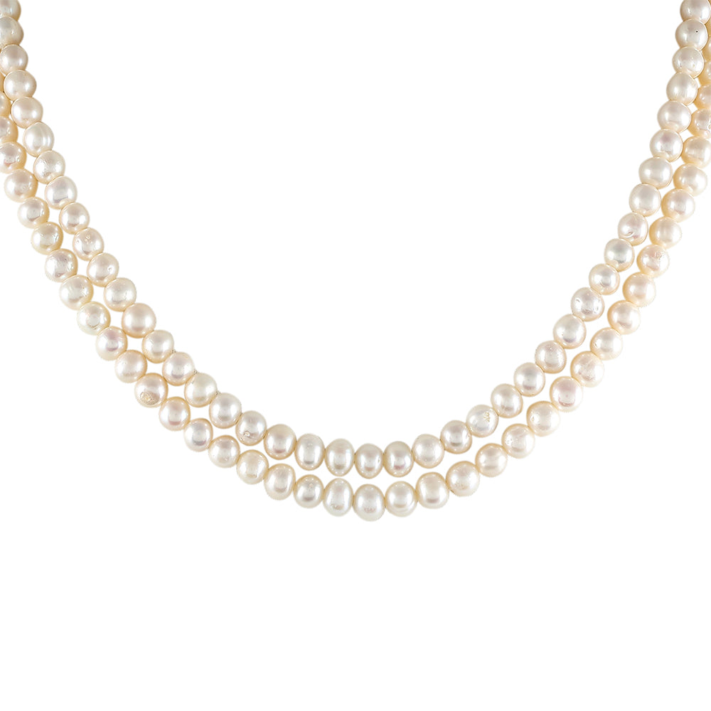 Collar de Plata Bañada en Oro con Perla Barroca Cultivada de Agua Dulce
