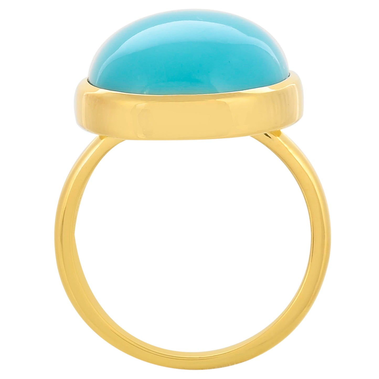 Anillo de Plata Bañada en Oro con Turquesa Bella Durmiente