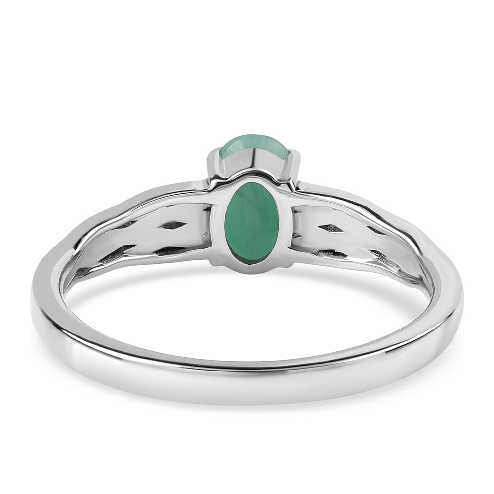 Anillo de Plata con Esmeralda de Brasil