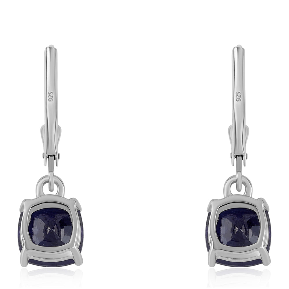 Pendientes de Plata con Zafiro Azul Australiano y Topacio Blanco