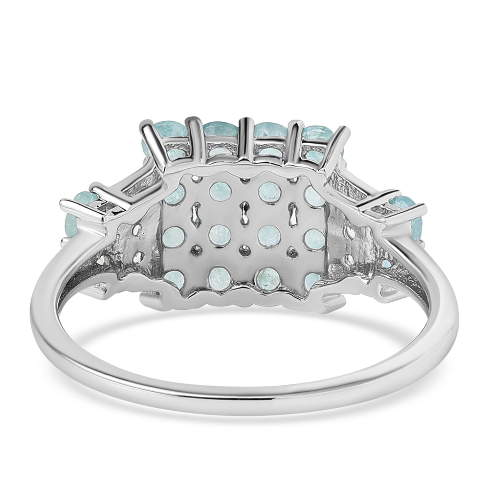 Anillo de Plata con Grandidierita y Topacio Blanco