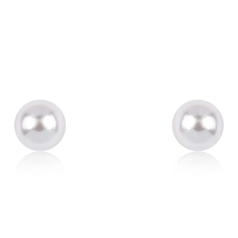 Pendientes de Oro 9K con Perla blanca de agua dulce