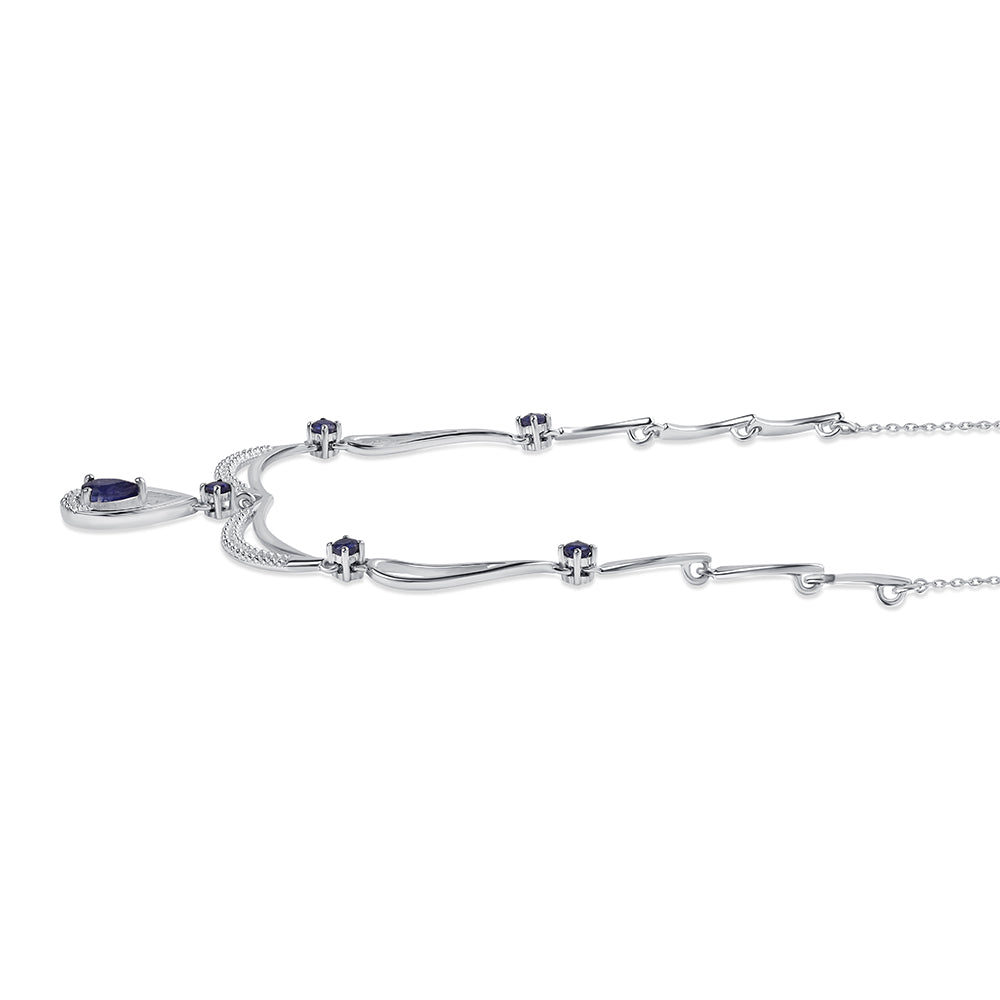 Collar de Plata con Zafiro Azul Australiano