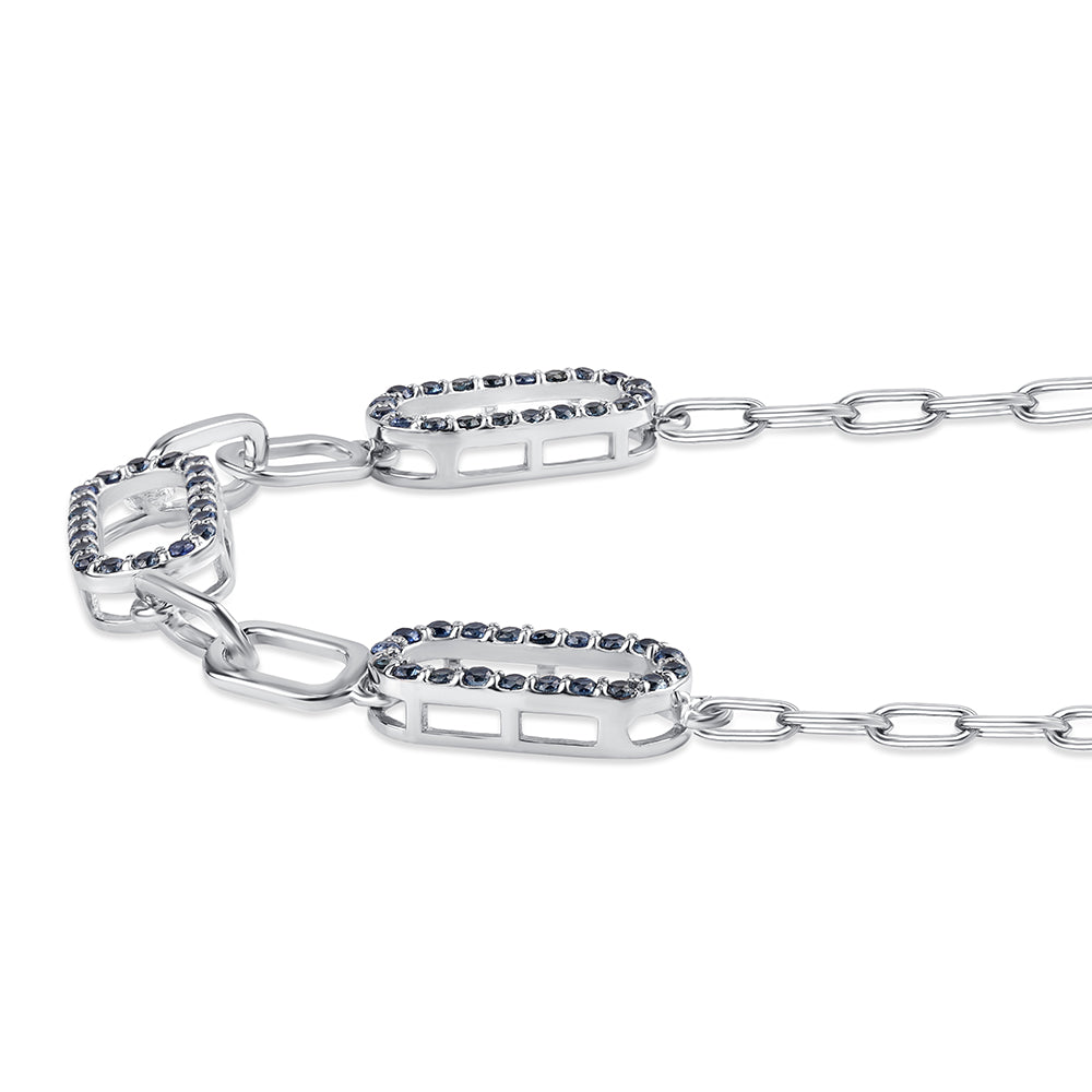 Collar de Plata con Zafiro Azul Australiano