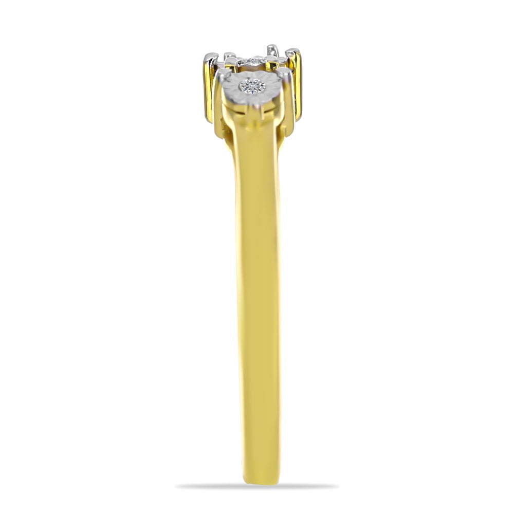 Anillo de Plata Bañada en Oro con Diamante blanco