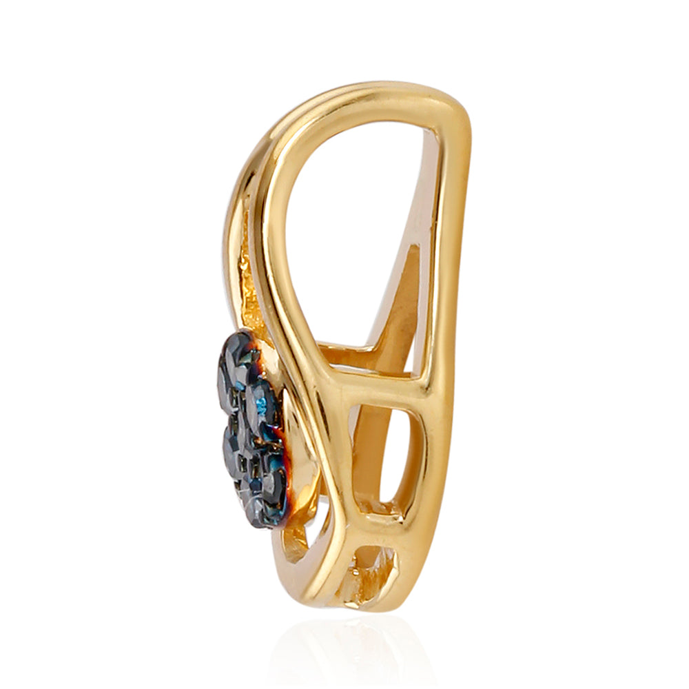 Colgante de Plata Bañada en Oro con Diamante Azul