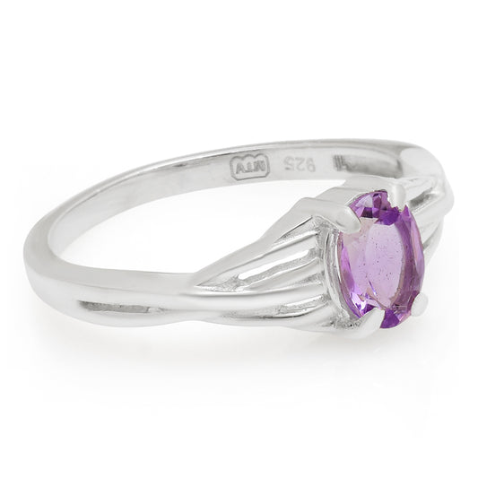Anillo de Plata con Amatista de Brasil