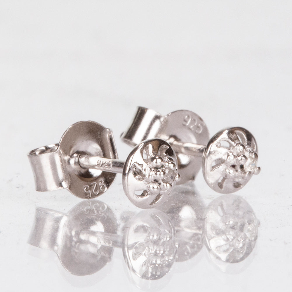 Pendientes de Plata con Diamante
