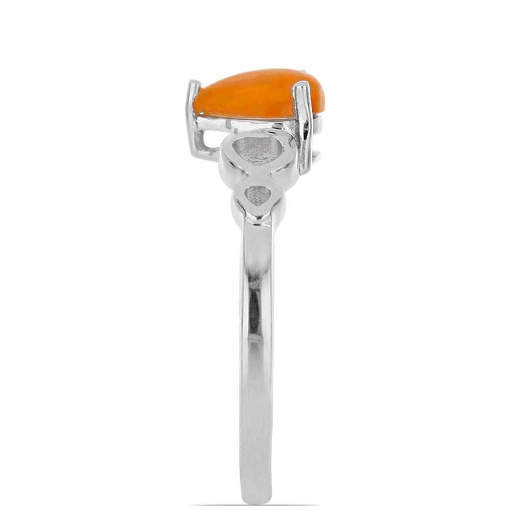 Anillo de Plata con Ópalo Naranja de Lega Dembi