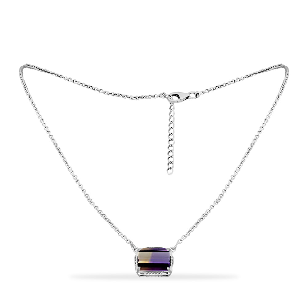 Collar de Plata con Amatrino de Anahi y Topacio Blanco