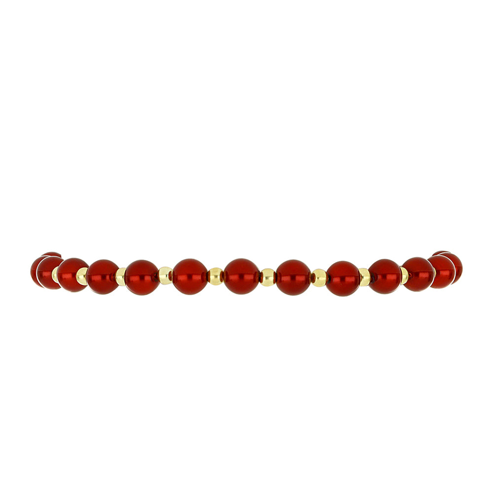 Pulsera de Plata Bañada en Oro con Perla roja de río