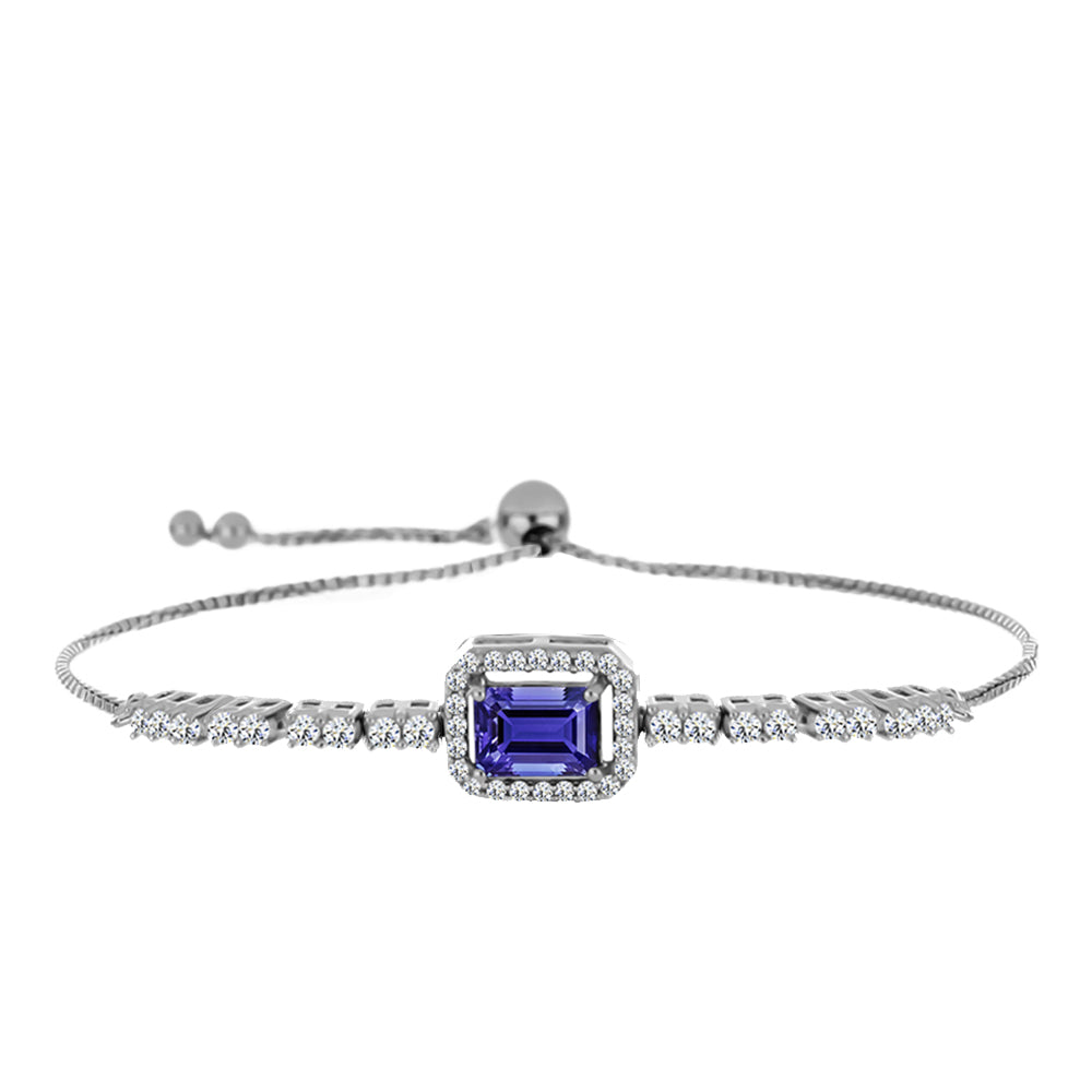 Pulsera de Plata con Lolita y Topacio Blanco