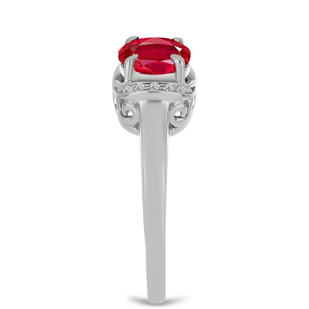 Anillo de Plata con Ágata Roja y Topacio Blanco
