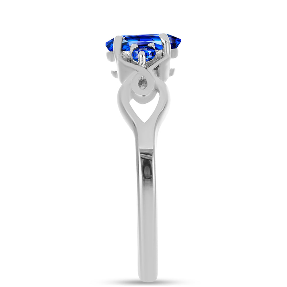 Anillo de Plata con Zafiro Azul Australiano