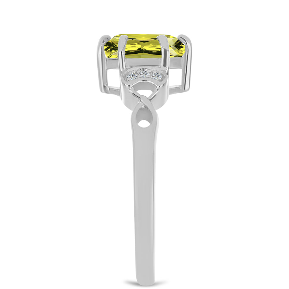 Anillo de Plata con Topacio Limón y Topacio Blanco