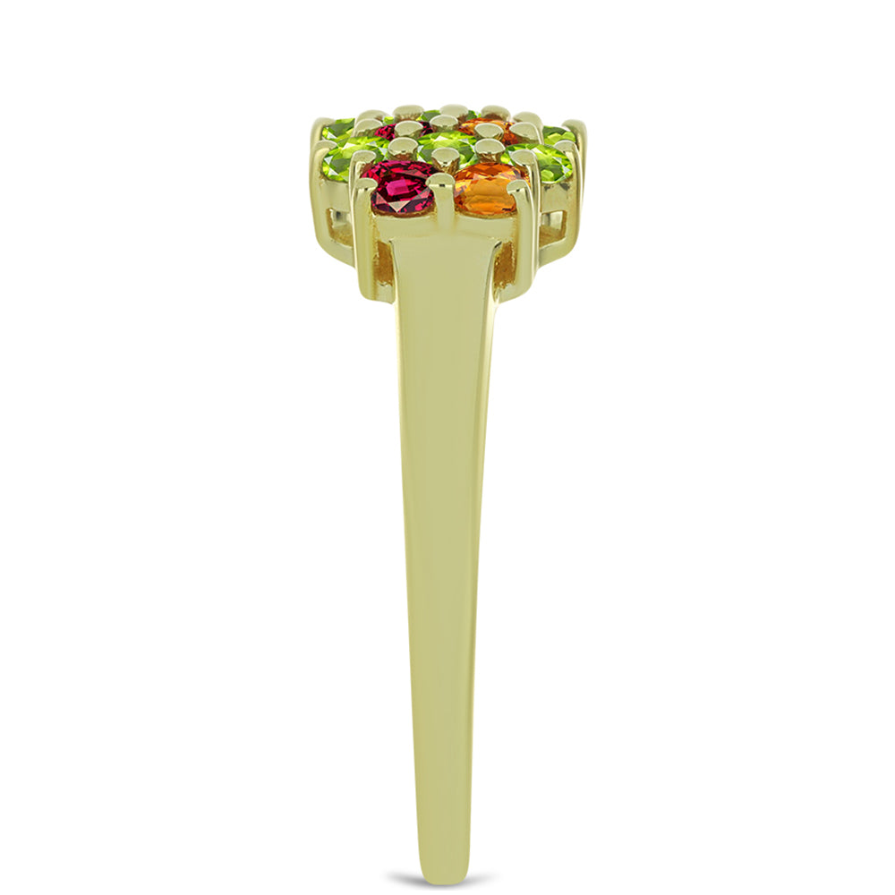 Anillo de Plata Bañada en Oro con Chakra Turmalina
