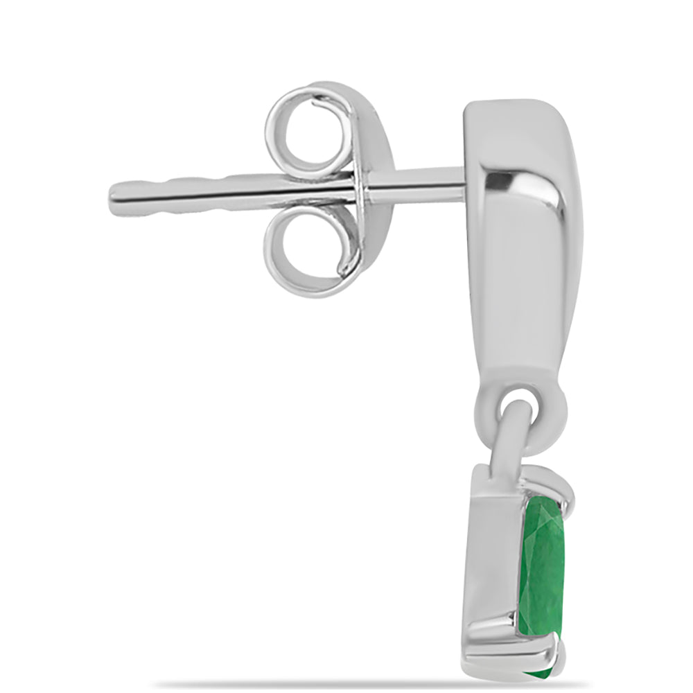 Pendientes de Plata con Esmeralda de Brasil