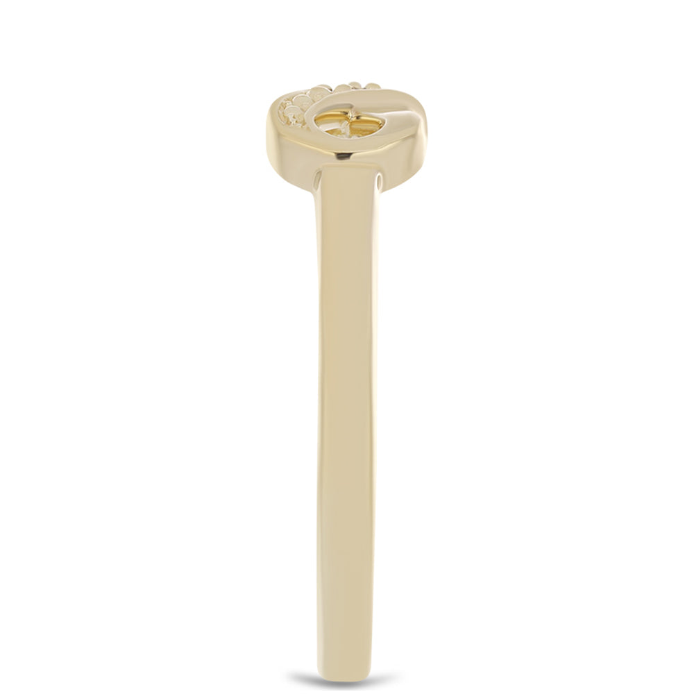Anillo de Plata Bañada en Oro con Diamante Púrpura