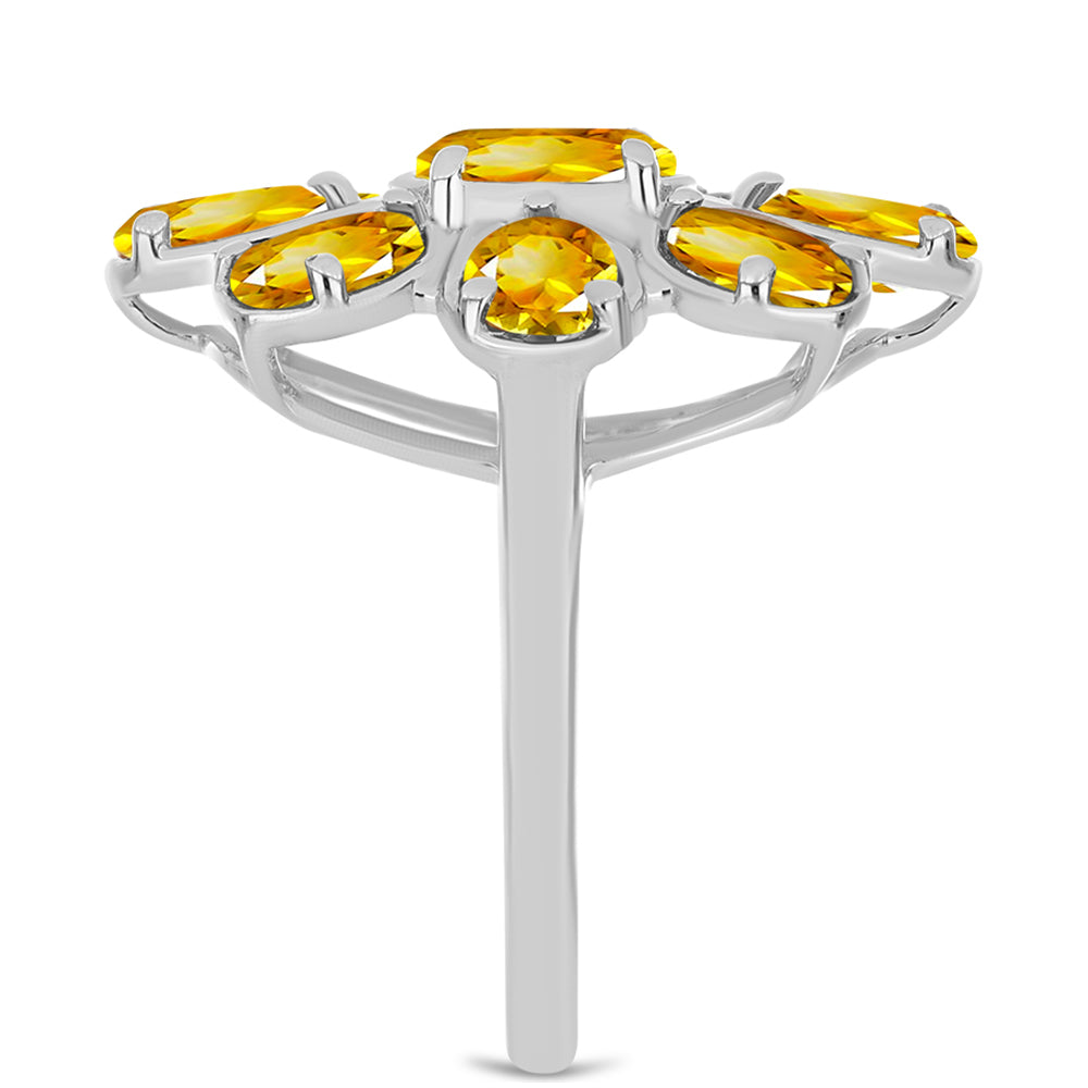 Anillo de Plata con Citrino de los Montes Urales