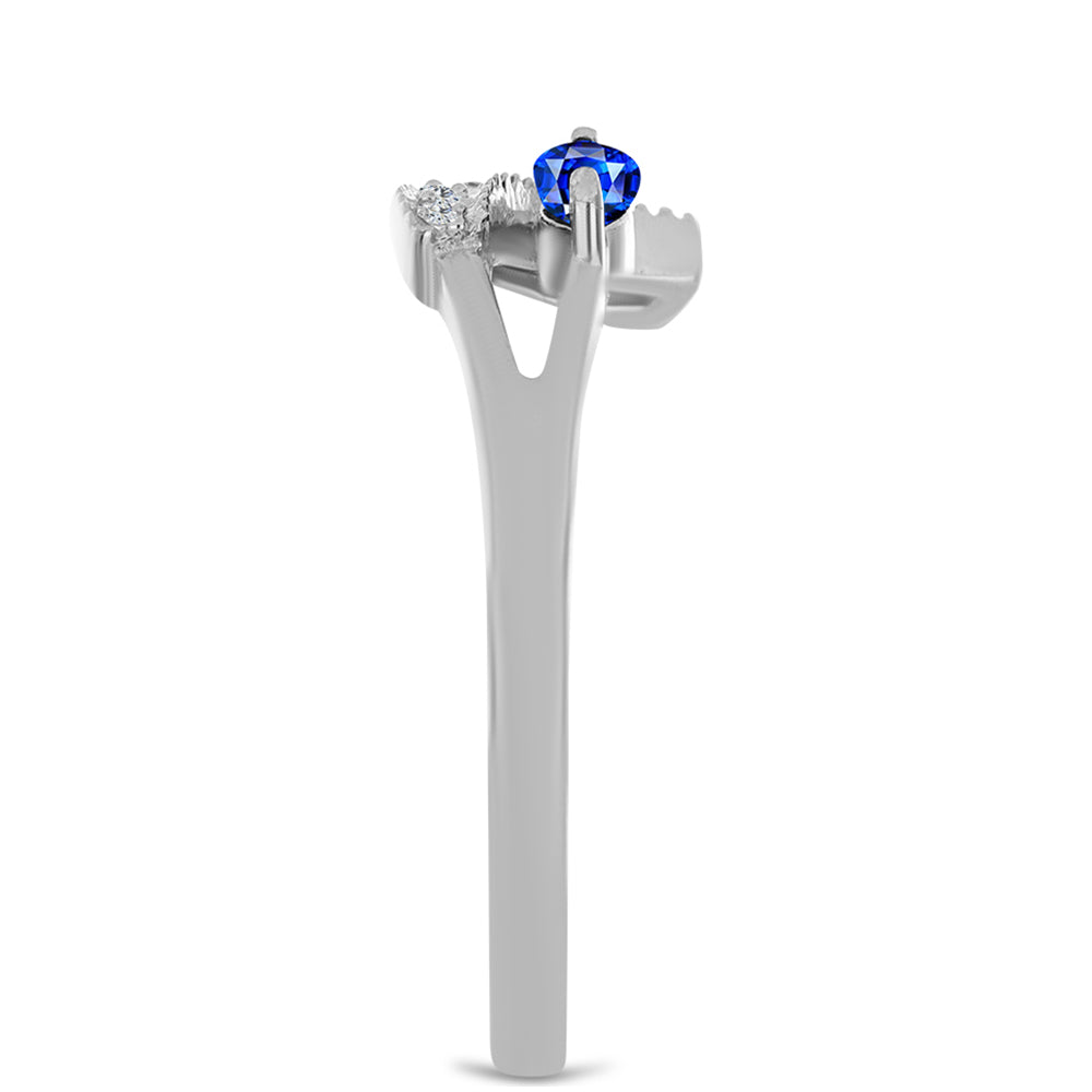 Anillo de Plata con Zafiro Azul Australiano y Topacio Blanco