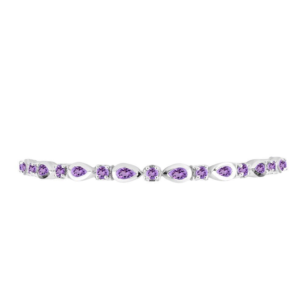 Pulsera de Plata con Amatista Rosa de Francia