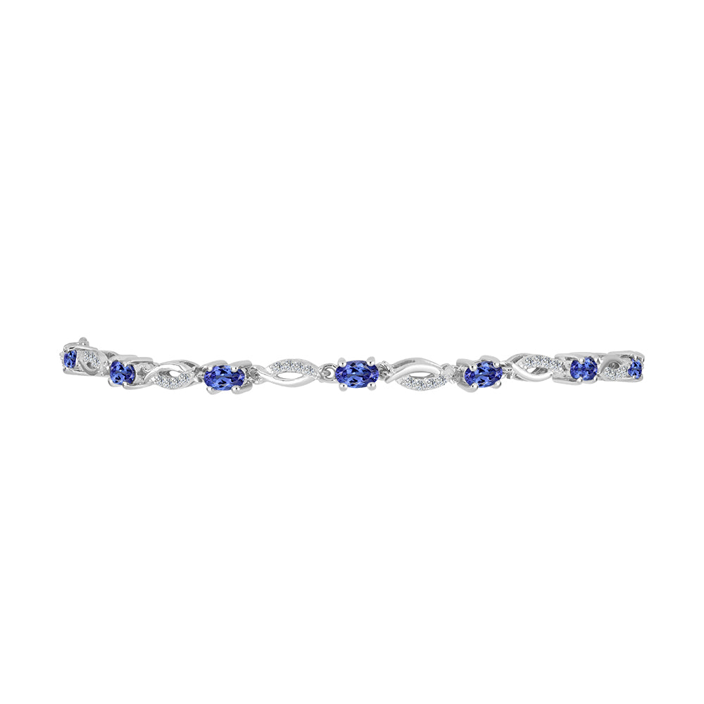 Pulsera de Plata con Tanzanita y Topacio Blanco