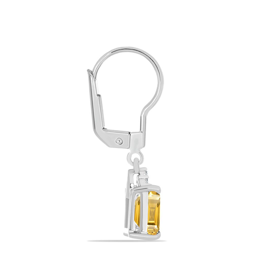 Pendientes de Plata con Citrino de los Montes Urales y Topacio Blanco