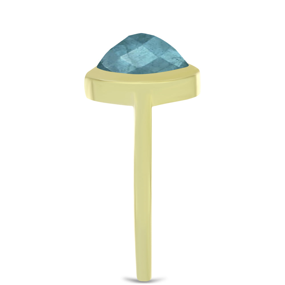 Anillo de Plata Bañada en Oro con Labradorita