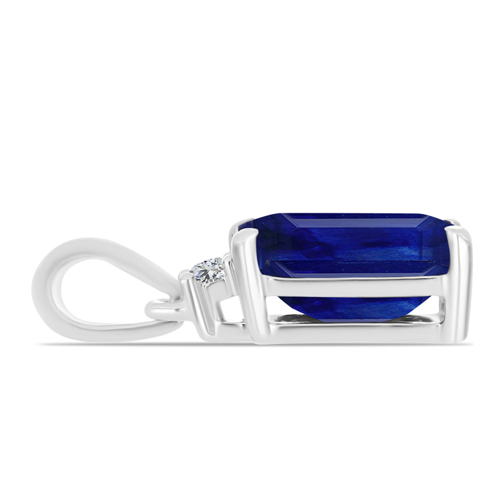 Colgante de Plata con Zafiro Azul Australiano y Topacio Blanco