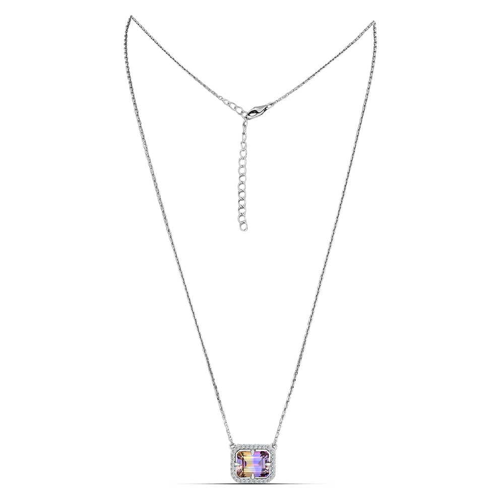 Collar de Plata con Amatrino de Anahi y Topacio Blanco