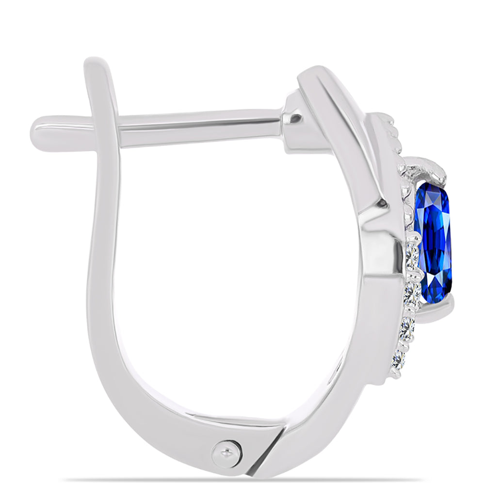 Pendientes de Plata con Zafiro Azul Australiano y Topacio Blanco