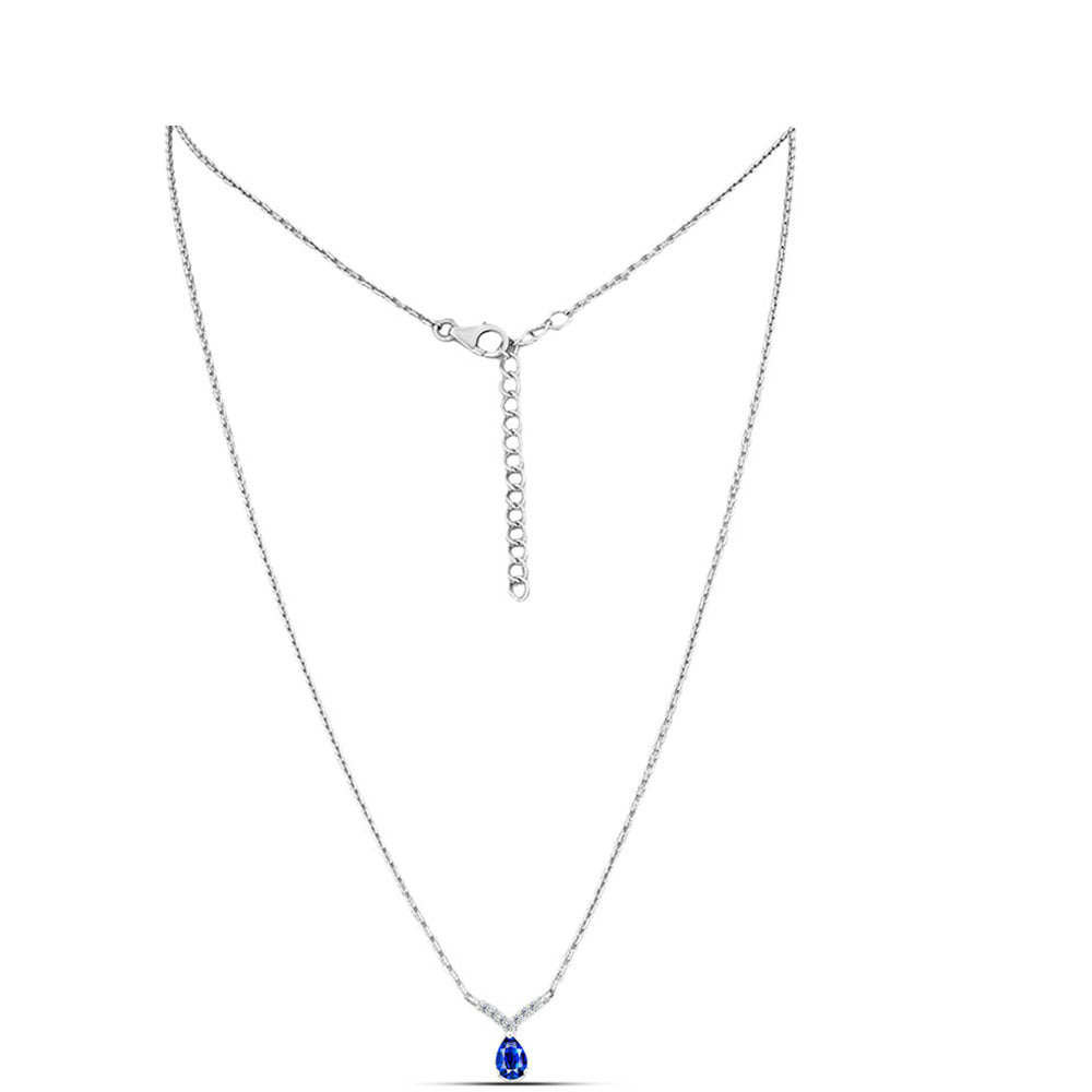 Collar de Plata con Zafiro Azul Australiano y Topacio Blanco