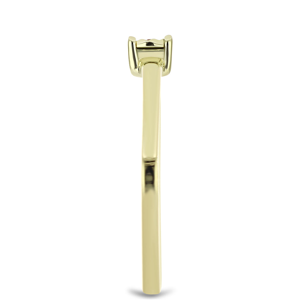 Anillo de Plata Bañada en Oro con Diamante Cognac
