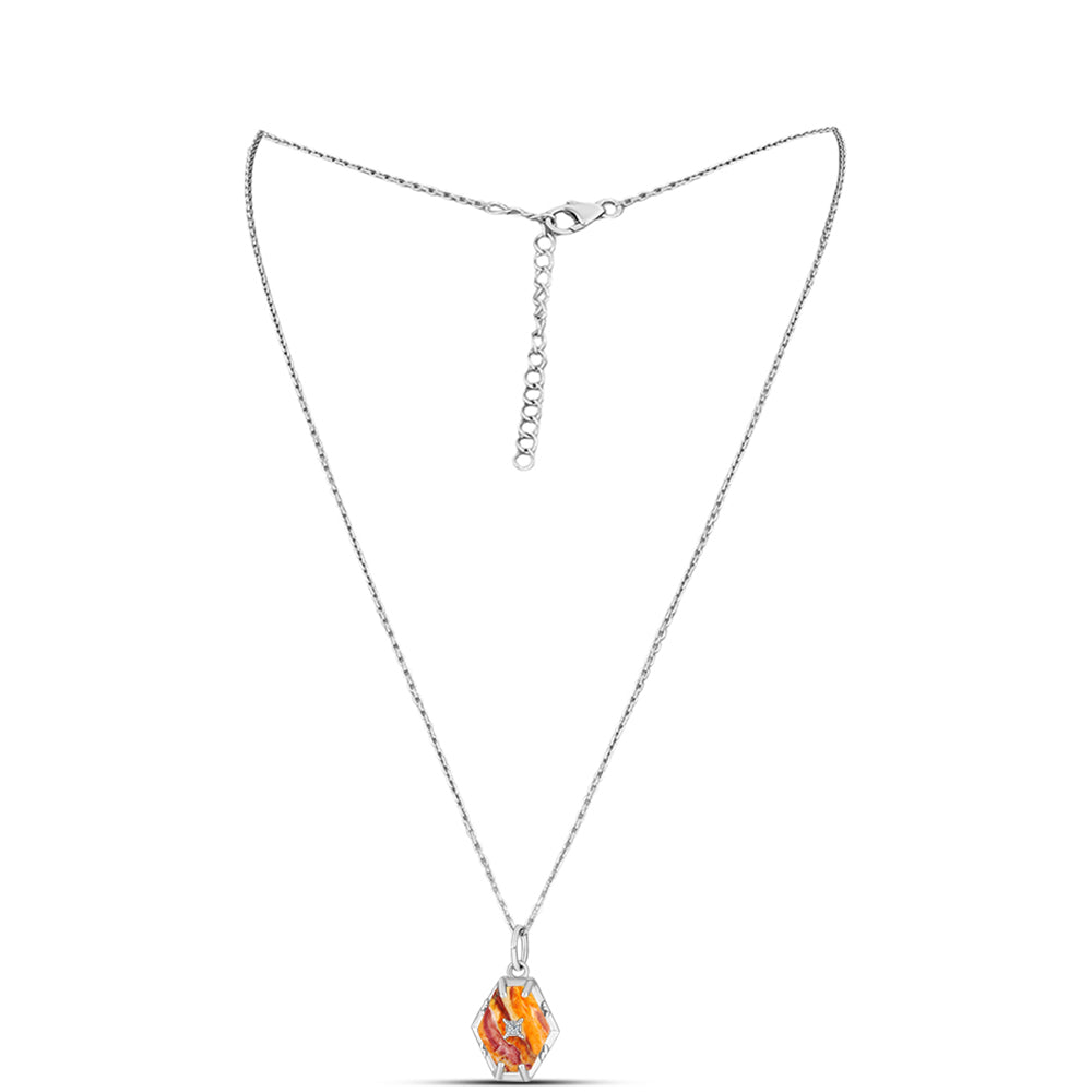 Collar de Plata con Jaspe Garra de León y Topacio Blanco