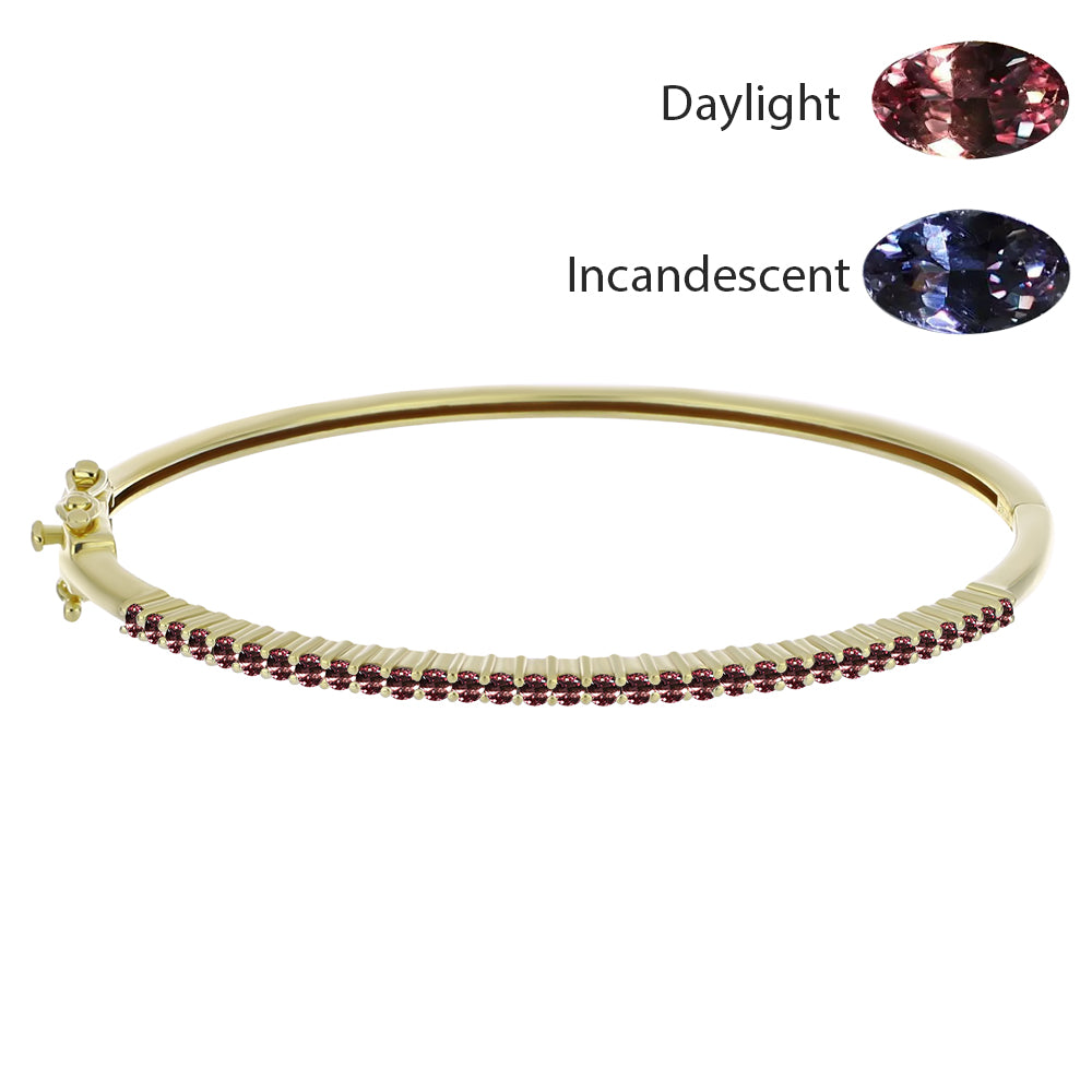 Brazalete de Plata Bañada en Oro con Granate Multicolor de Tsivory