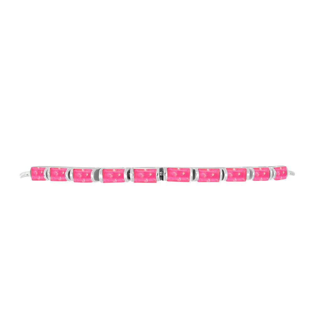 Pulsera de Plata con Ópalo Rosa de Lega Dembi