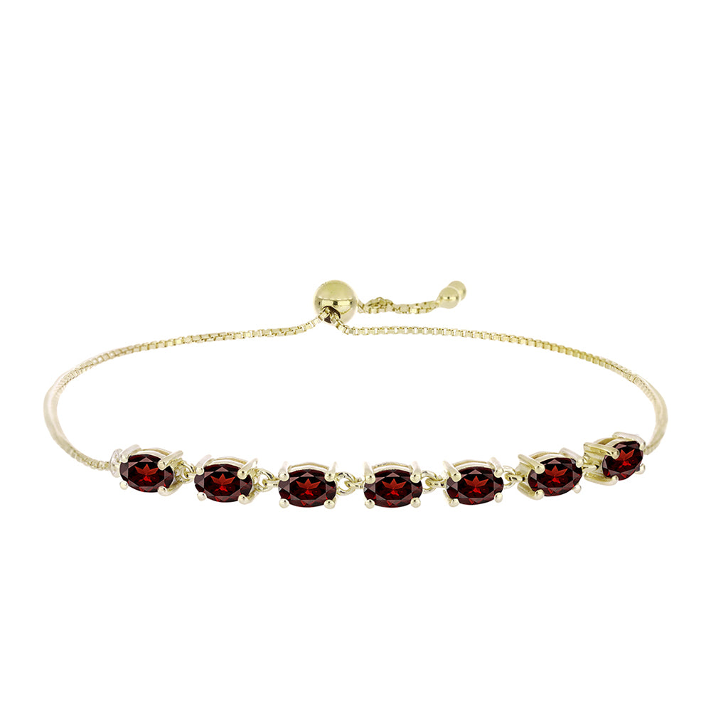Pulsera de Plata Bañada en Oro con Granate Barton