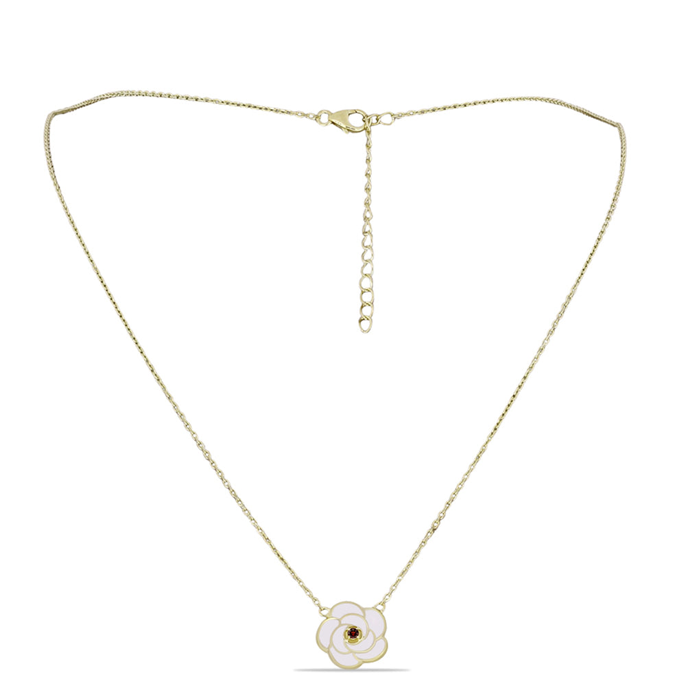 Collar de Plata Bañada en Oro con Granate Barton