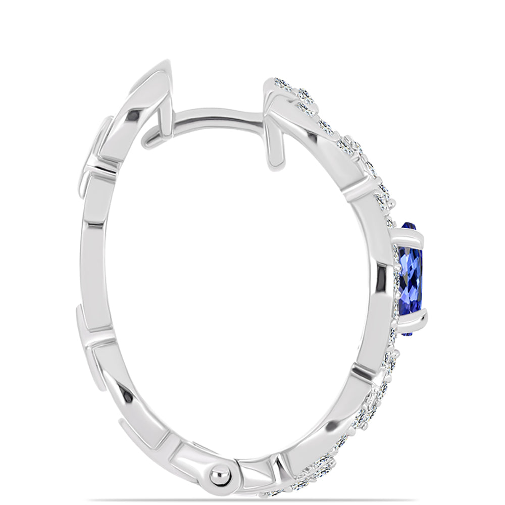 Pendientes de Plata con Tanzanita AAA y Topacio Blanco